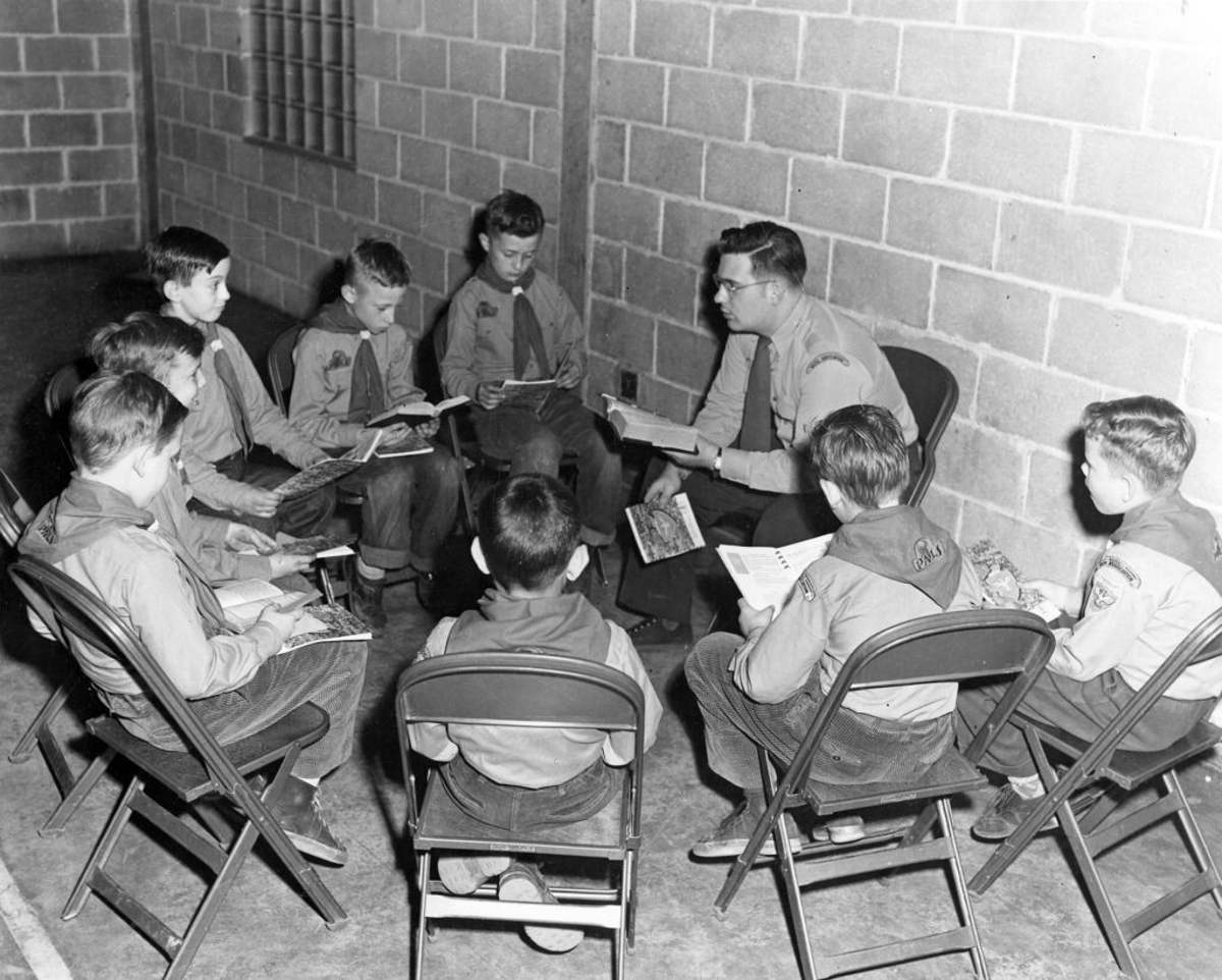 Vintage photo of an early Awana club in the 1950s