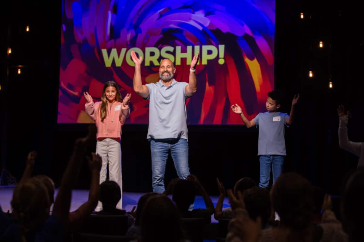 Kids enjoying a Bible lesson at church
